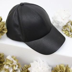 Aritzia - Black Leather Snapback